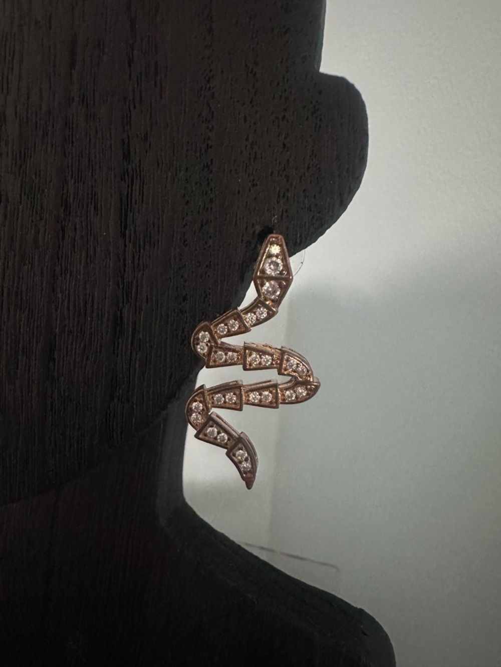 Bundle and save!  Antique Gold Crystal Snake Drop Earrings - Women Jewelry